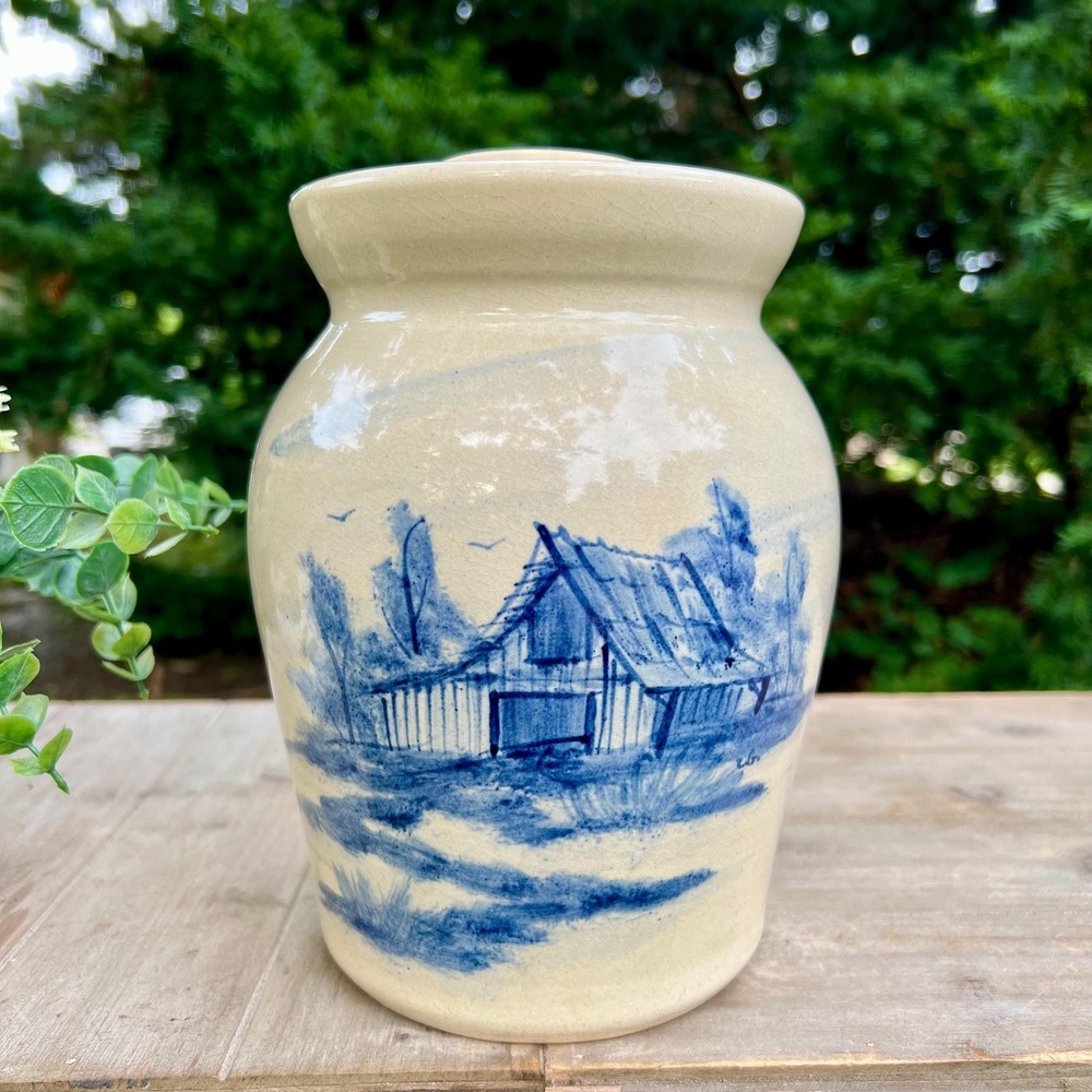 Paul Storie Pottery Crock with Lid | Farmhouse Pottery Vase